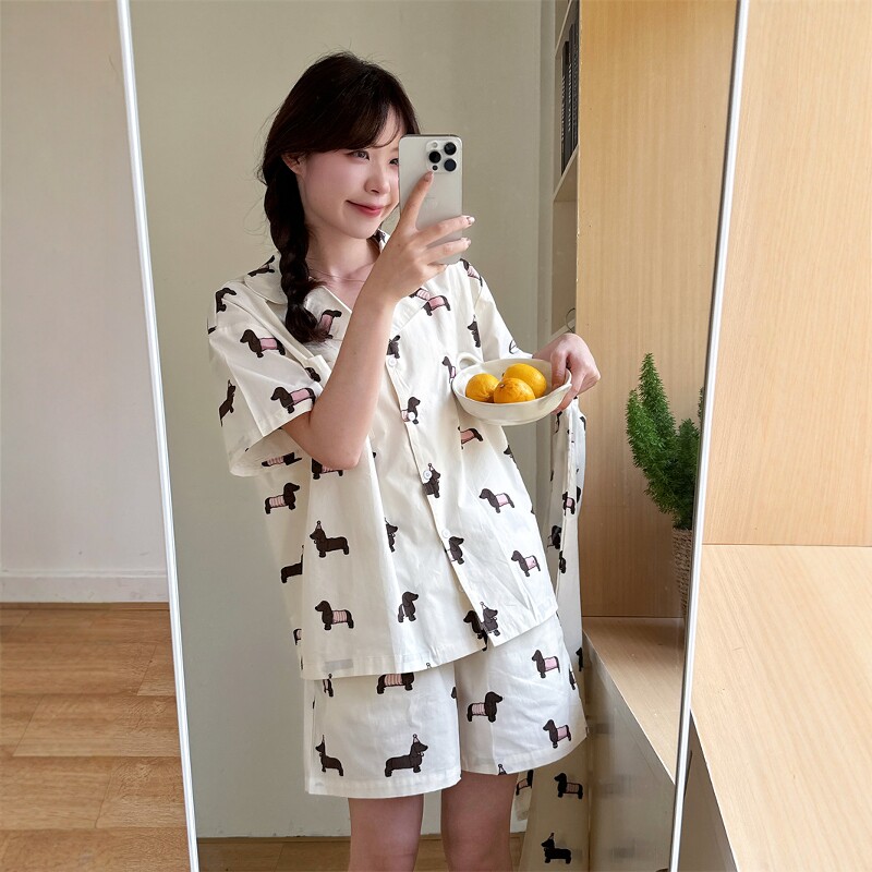 Home春夏韩系卡通腊肠狗睡衣女款