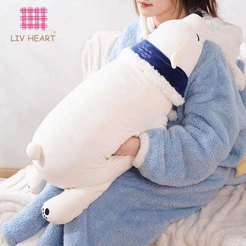 Livheart暖手北极熊毛绒玩具抱枕