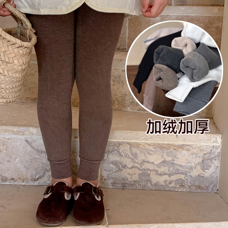 儿童加绒打底九分裤冬季加厚保暖