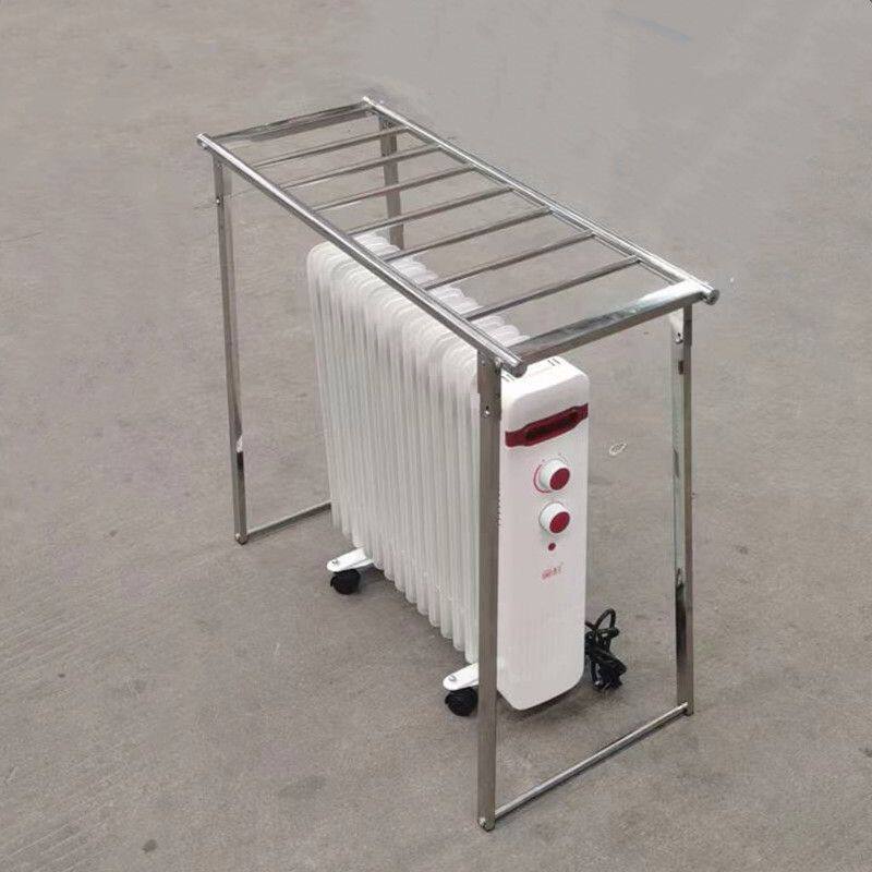 可折叠晾衣架毛巾架落地式烘干电暖气通用电油汀烤火架子空架子