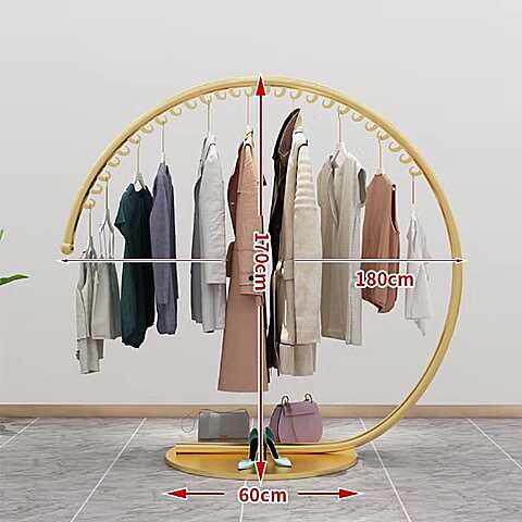 欧式铁艺衣帽架落地挂衣服架卧室挂衣架室内简约时尚服装店展