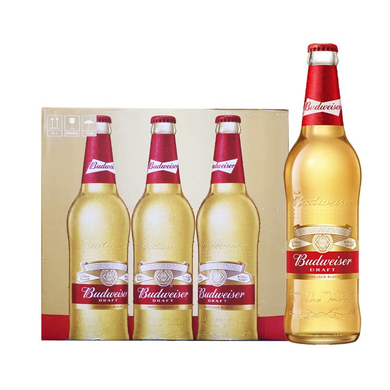 百威纯生啤酒500ml*12瓶整箱玻璃瓶【江浙沪皖包邮】