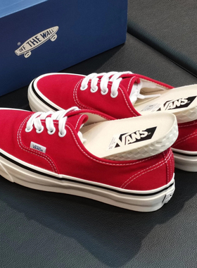 Vans Premium Authentic LX 红色高阶款男女鞋帆布鞋VN000CQABOP