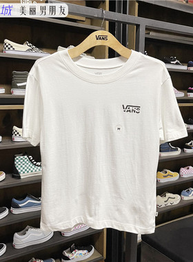 VANS范斯 女子夏季白色短袖背面大LOGO运动休闲T恤VN0A3Z4RWHT