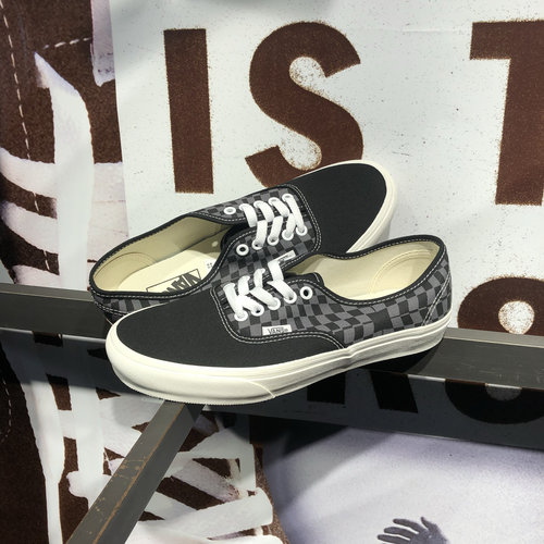 VANS范斯 Authentic 黑灰棋盘格低帮运动休闲男帆布鞋VN000D7YBLK