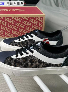 VANS范斯Bold Ni经典低帮复古黑灰色豹纹男女铆钉板鞋VN0A3WLP2OO