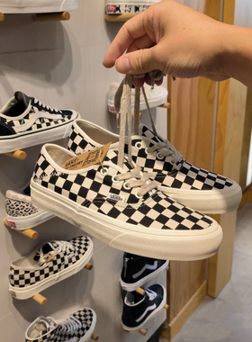 VANS范斯AUTHENTIC VR3环保系列黑白棋盘格男女帆布鞋VN0A4BX5BPS