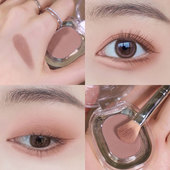 冷调藕粉哑光单色眼影盘低饱和度伪素颜奶咖灰粉色纯欲风学生平价