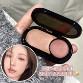 高级无粉感裸妆 双色多用膏腮红口红眼影水光修容收缩杏调米棕色