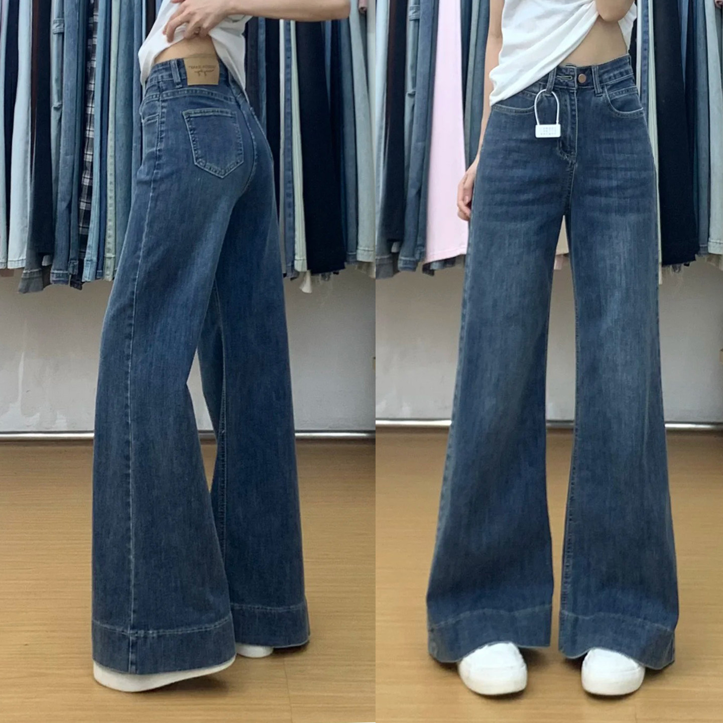 直筒微喇裤女2025秋季不贴腿小个子梨型身材牛仔裤显瘦阔腿喇叭裤,女装/女士精品,牛仔裤,淘宝优惠券,粉丝福利购,淘宝优惠卷