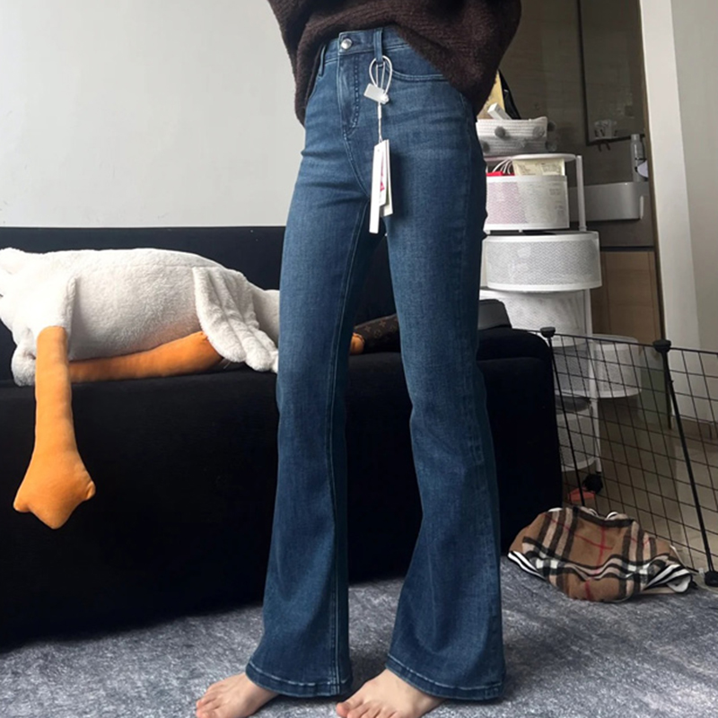 美式复古微喇牛仔裤2025秋