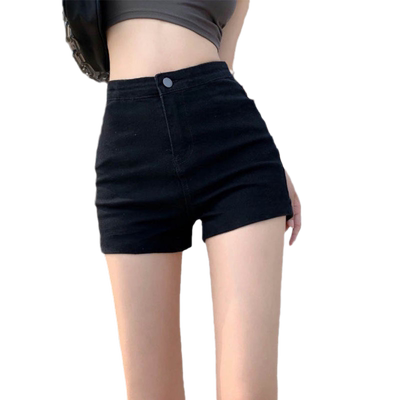 黑色牛仔短裤女小个子夏季