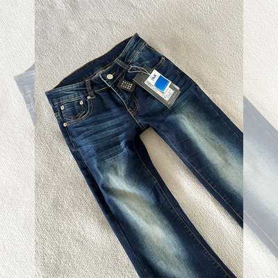 美式复古加绒微喇牛仔裤女