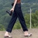 梨形身材高腰宽松显瘦冰丝小个子直筒阔腿裤 薄款 女夏季 天丝牛仔裤