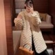 中长款 人字纹环保皮草女2025冬季 高级感仿水貂毛皮毛一体外套大衣