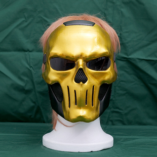 三角洲行动 红狼 蚀金玫瑰cosplay面具金色骷髅面具