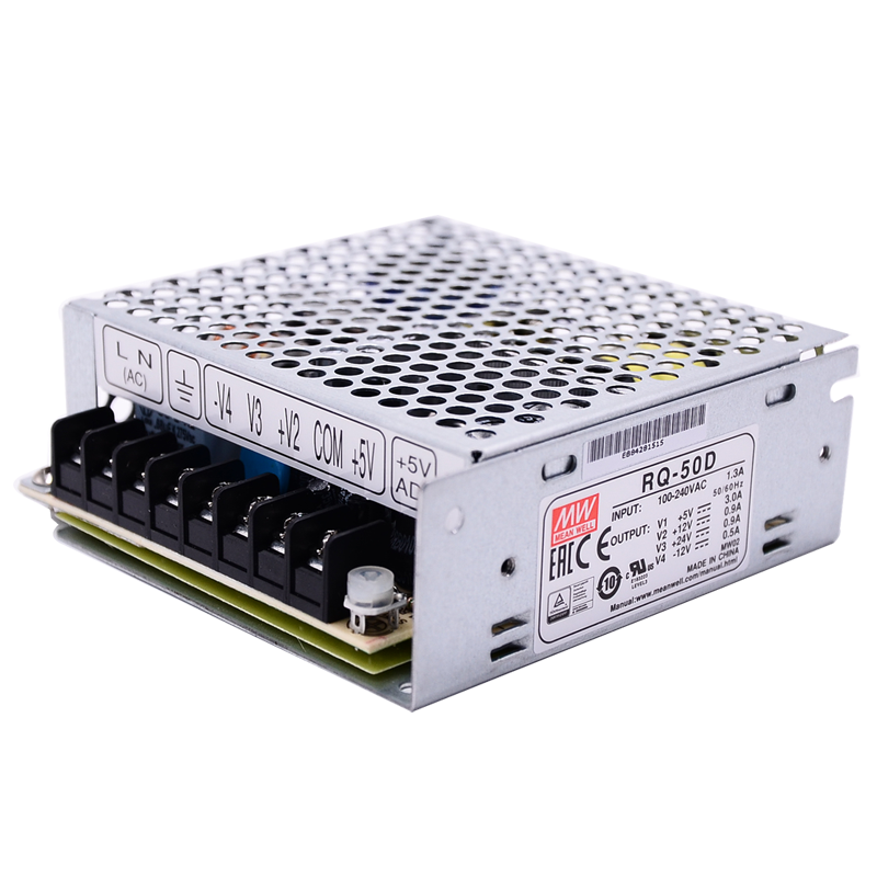 RQ-50B/50C/50D明纬开关电源50W四组输出5V12V15V24V可替Q-50/40