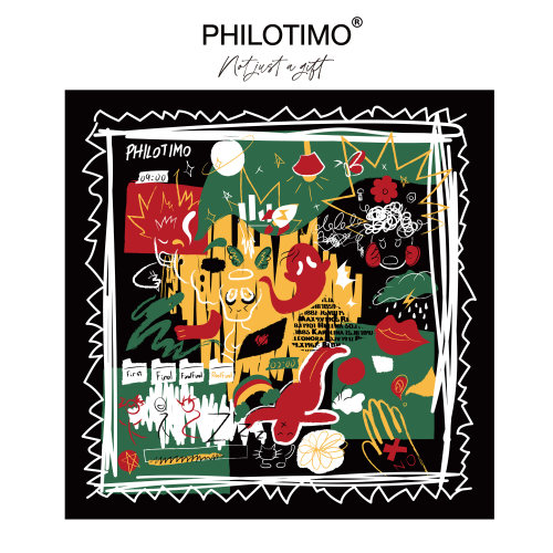 【新品】PHILOTIMO 自画像 桑蚕丝 方巾