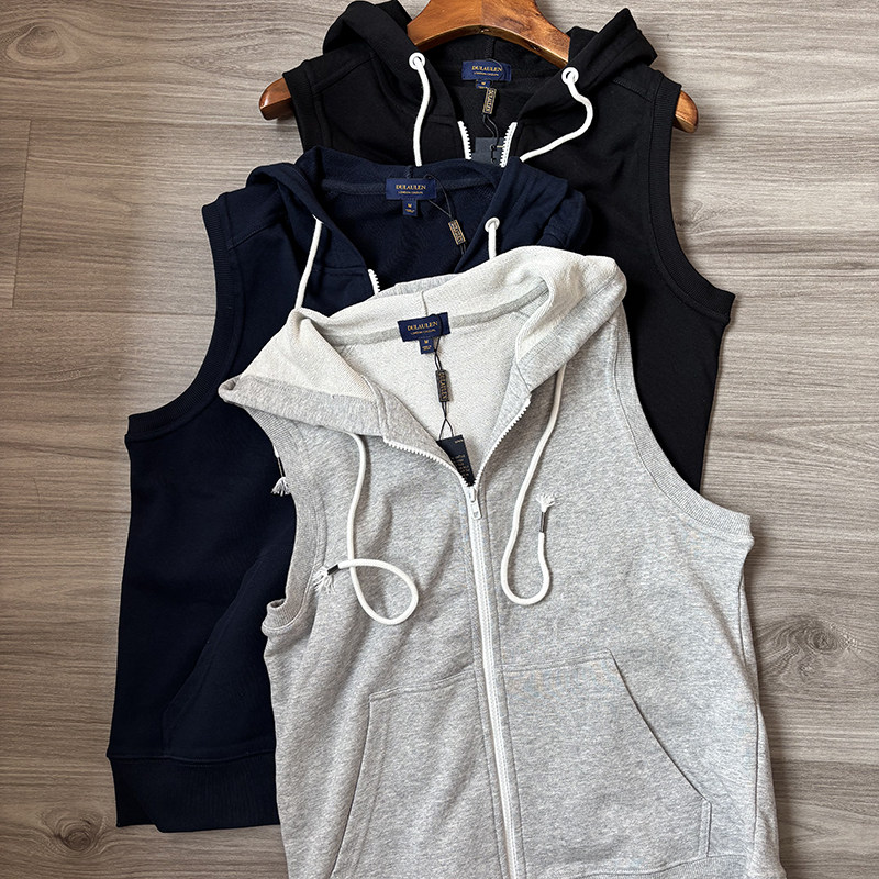 无袖连帽卫衣男潮牌美式马甲背心外贸出口原尾单男装针织开衫马甲,男装,常规马甲,淘宝优惠券,粉丝福利购,淘宝优惠卷