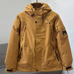 抵御严寒！冬季加厚保暖高蓬松连帽棉服男士户外防风防水工装棉衣