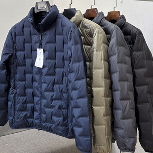 纯色保暖立领薄款 轻薄90鸭绒 秋冬季 外贸男装 羽绒服外套 压胶锁绒