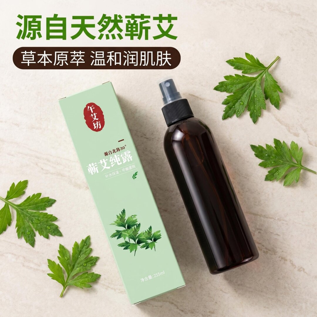 艾草纯露新鲜艾叶蒸馏提取255ML一瓶道地蕲艾萃取远离蚊虫