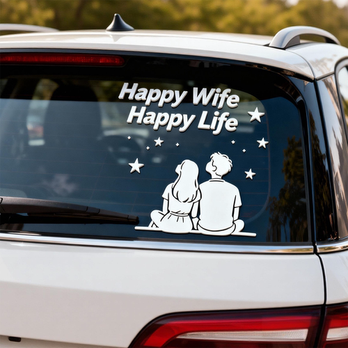 happy wife happy life老婆专用座车贴2026新款高级感汽车贴纸
