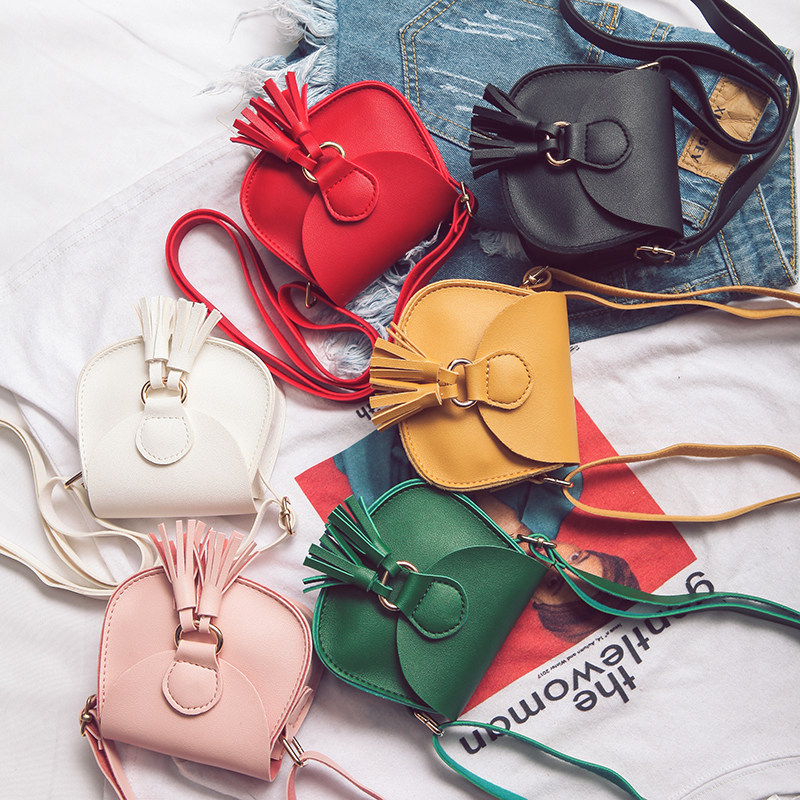 女童斜挎包小包公主流苏包宝宝小孩单肩包时尚迷你皮面包儿童包包