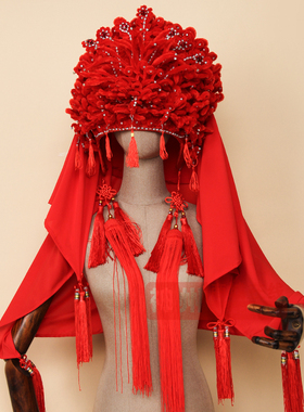 戏剧演出新娘凤冠霞帔抬花轿戏曲古装婚纱摄影楼写真头饰九凤冠