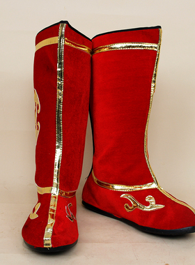 戏曲现代戏男女打鼓靴戏剧舞蹈演出将军士兵武生财神长筒民族靴