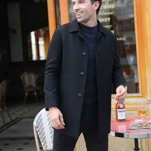 范帝尼商务绅士男装羊毛针织大衣经典黑色商务休闲男装2349073