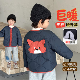 男童棉服儿童棉袄冬季夹棉加厚2025新款男孩冬装棉衣初冬保暖外套