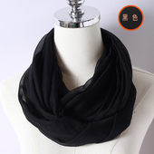 品牌新款 桑蚕丝纯色围脖柔软精品时尚 百搭套头保暖洋气百搭护颈女