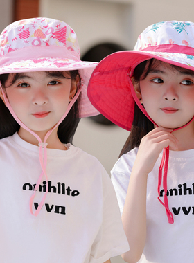 儿童夏季防晒帽网眼大帽檐渔夫
