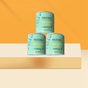 进口迷迭香海盐3罐*125g正宗片状盐烘焙原料瑞典地中海福克晶片盐