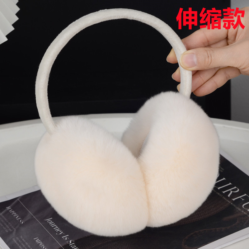 真獭兔毛保暖皮草耳套可伸缩