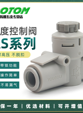 气动管道节流阀调速阀AS1002F-04/06A AS2002F AS2052AS30024002