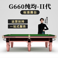 腾勃台球桌标准型商用桌球台标准型家用成人室内中式G660黑八毒牙