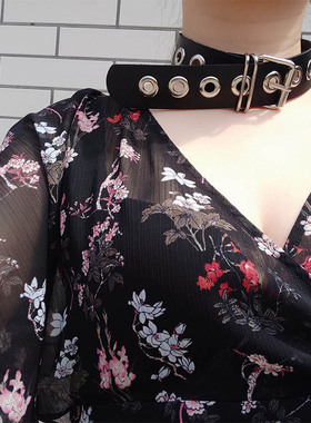 大小圆环颈带百搭pu皮街拍颈圈