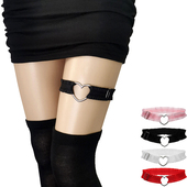 y2k风腿环甜美可爱风爱心蕾丝弹力带腿带JK腿圈大腿环森系学院风