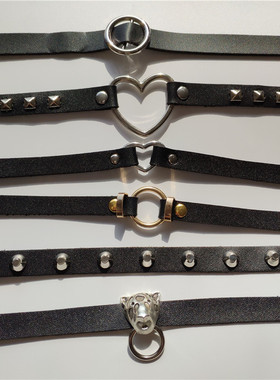 choker韩版黑色爱心项圈锁骨链