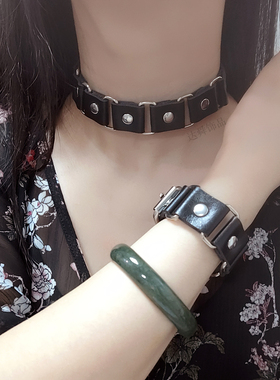 情侣拼接款项圈手链哥特酒吧夜店