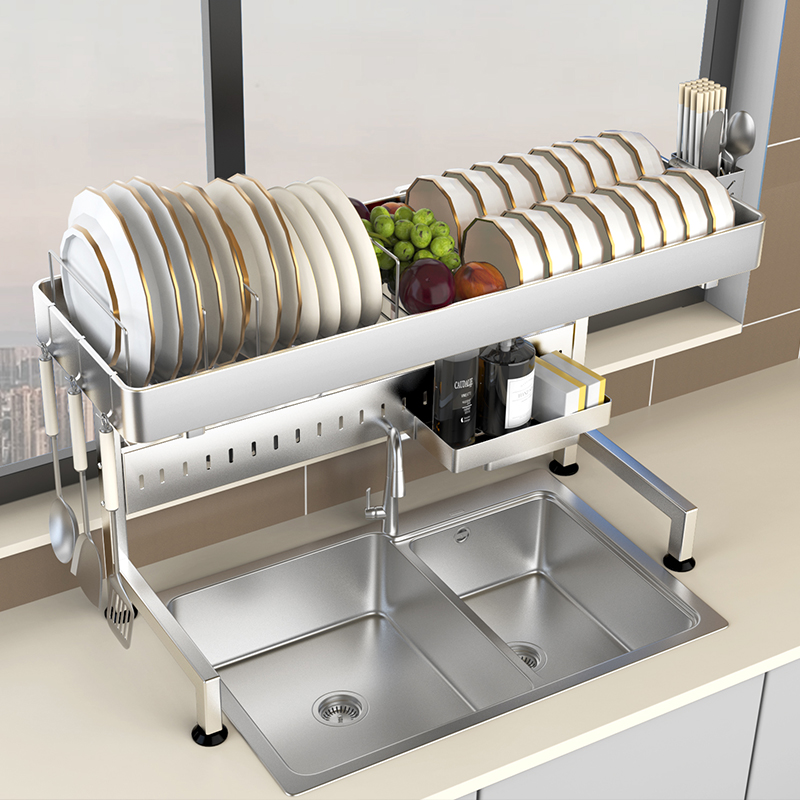 不锈钢可伸缩水槽置物架沥水架