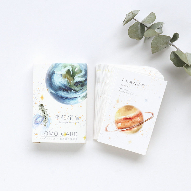 28张一盒《平行宇宙》多功能留言lomo小卡片浪漫唯美星空银河卡