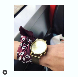 独立家 浓郁酒红斑纹印花真丝斜纹蚕丝巾小方巾围巾领巾 手卷边