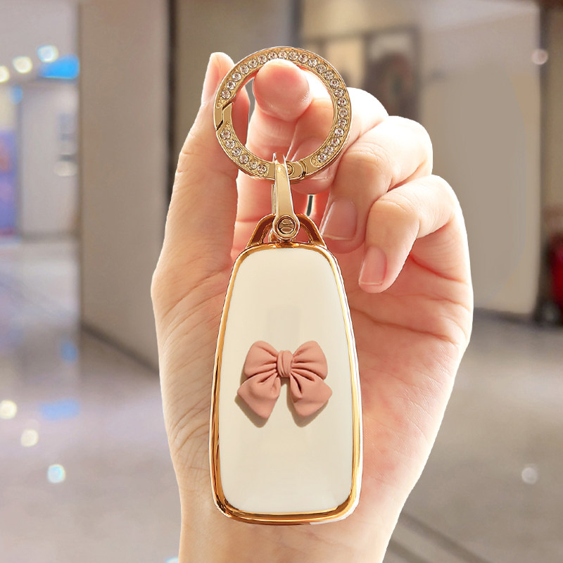 适用福特福克斯钥匙套翼搏翼虎女士专用可爱卡通女生女款高档全包