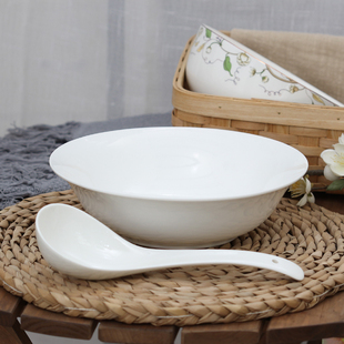 9英寸汤碗中式大汤碗老式大碗陶瓷9斗笠碗陡碗汤盆大海碗唐山骨瓷