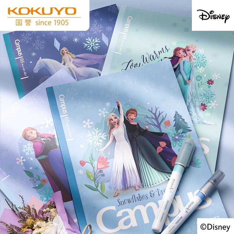 kokuyo国誉Campus迪士尼众星闪耀系列笔记本冰雪奇缘B5无线装订本