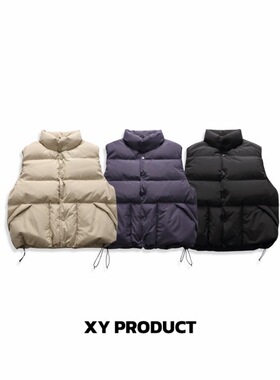 XY【巨百搭】Teflon羽绒马夹90白鸭绒通勤风保暖加厚情侣立领