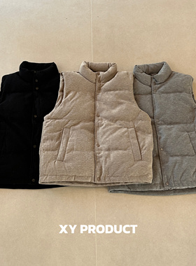 XY 粗坑卫衣针织羽绒背心2024秋冬新品90白鸭绒韩系马甲外套